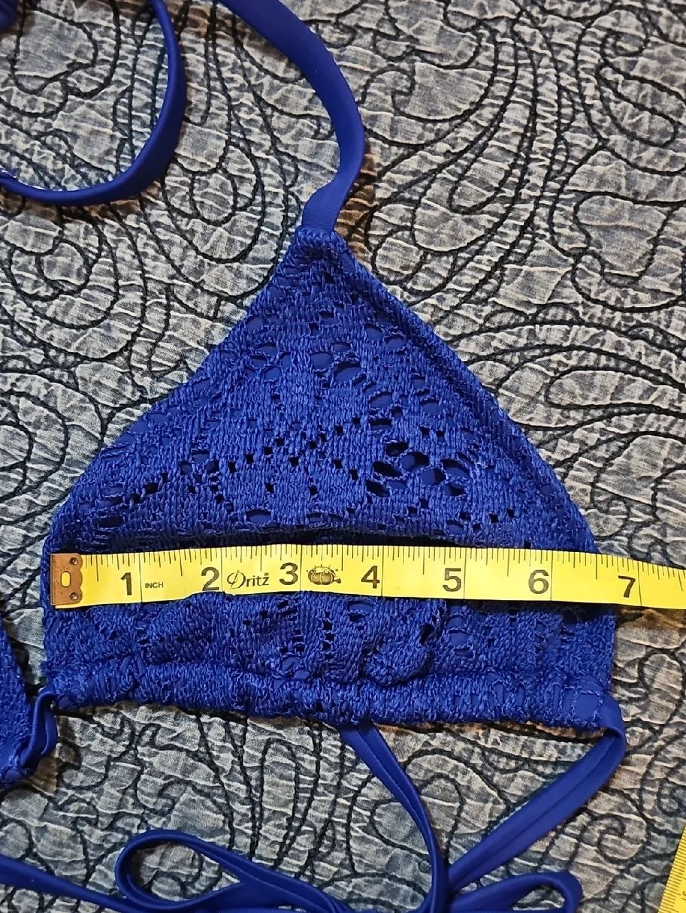 Aerie triangl swimwear Royal Blue Crochet Triangle Bikini Top